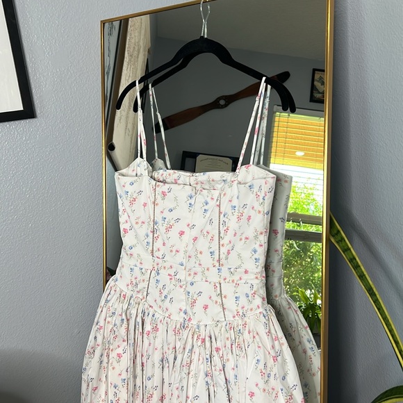 HOUSE OF CB' Ysabella' White Posy Print Cotton Maxi Sundress NWOT - Picture 6 of 7